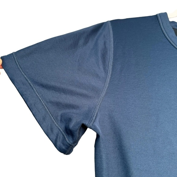 LULULEMON Concurrent Reversible Short Sleeve T-Shirt Mens M Mineral Blue Black - Picture 2 of 9